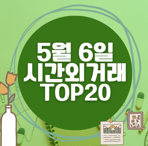 🔥 5월 6일 시간외 급등, 내일 시초가 매수 종목 요약