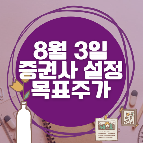 🎯 8월 3일 주식 HTS 증권사 목표가 상향 종목 정리