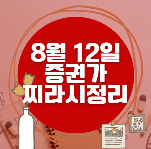 ✨ 8월 12일 증권가 찌라시 총정리… 내일 급등 종목 분석