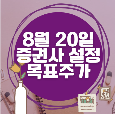 🎯 8월 20일 주식 HTS 증권사 목표가 상향 종목 정리