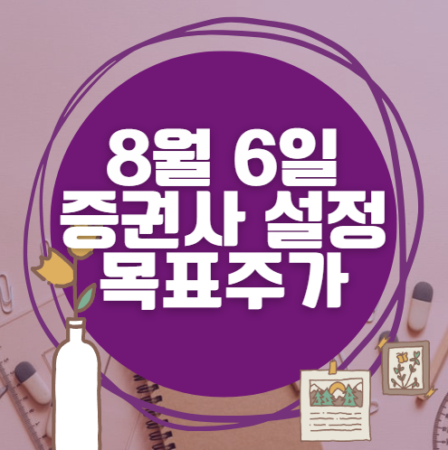 🎯 8월 6일 주식 HTS 증권사 목표가 상향 종목 정리